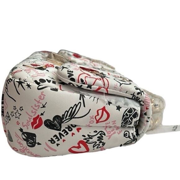 Aldo Lovesonggx Embellished Crossbody Bag Playful Love Theme Purse Multicolor - Picture 5 of 10